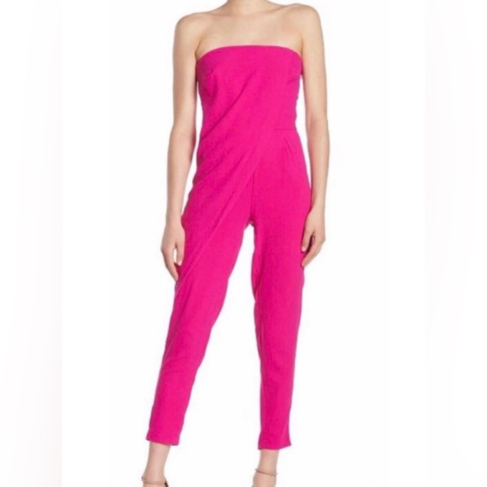 Alexia Admor N.W.T. Women's Magenta Fuchsia Draped Jumpsuit.Size 4 Strapless.